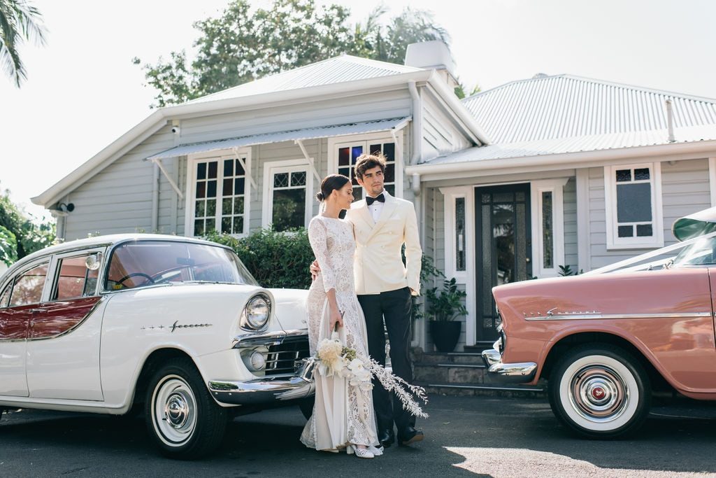 May the ek vintage car and rebecca byron bay weddings